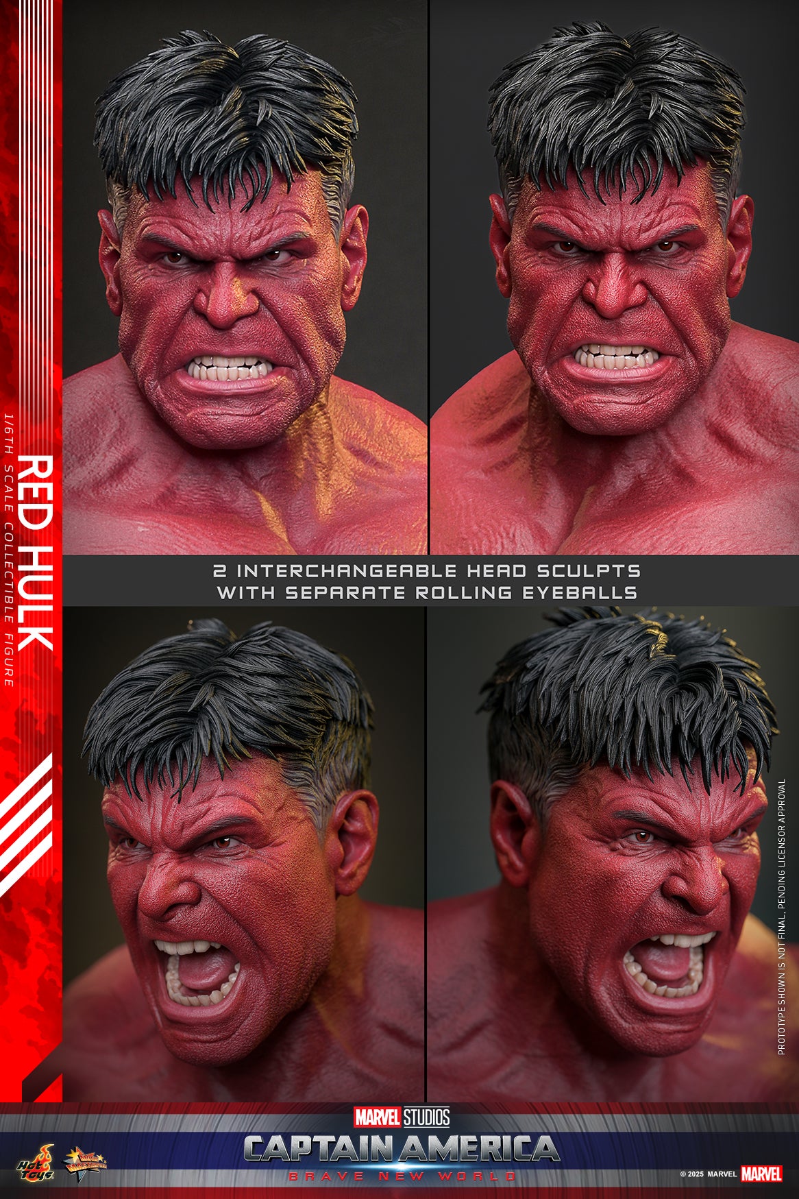 Hot Toys – MMS797 – Captain America: Brave New World: Red Hulk  1/6th scale Collectible Figure